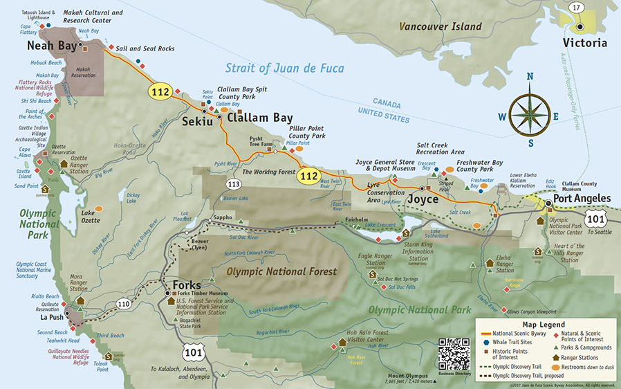 Strait of Juan de Fuca Scenic Byway located on the Olympic Peninsula